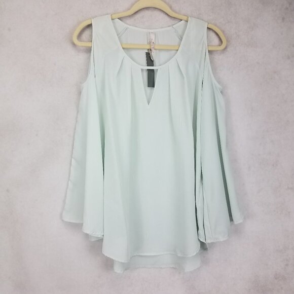 Melissa McCarthy Seven7 Plus Size 0X Cold Shoulder Lightweight Blouse Top - Picture 1 of 13